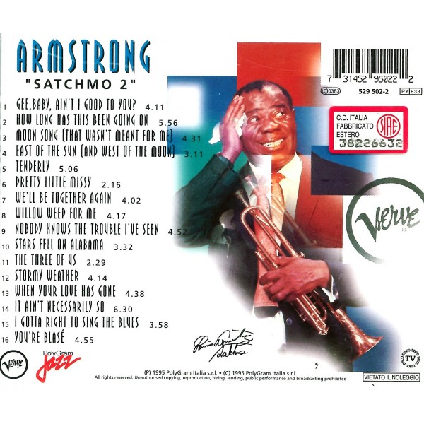 CD Armstrong- satchmo 2 731452950222