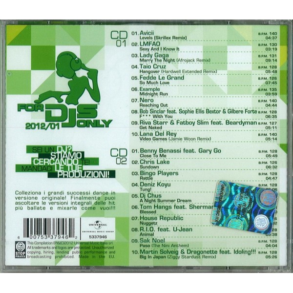 CD for djs only 2012/01 club selection (doppio album)