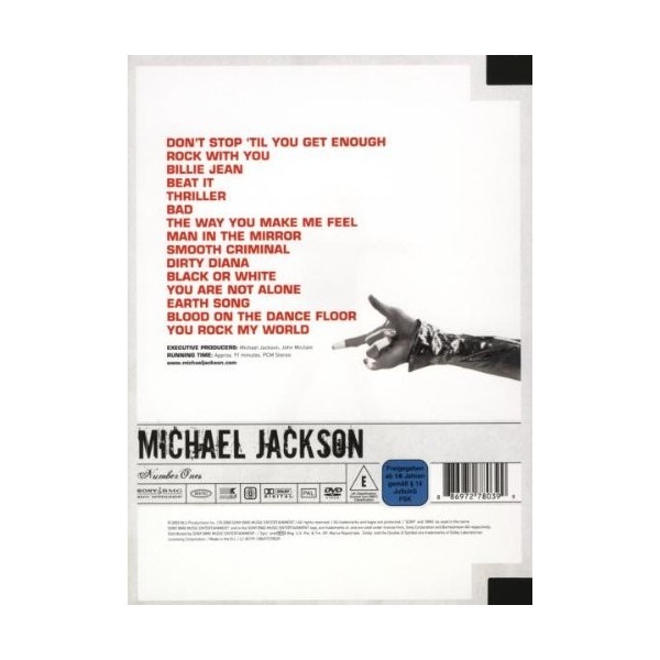 DVD MICHAEL JACKSON - NUMBER ONES 886972780399