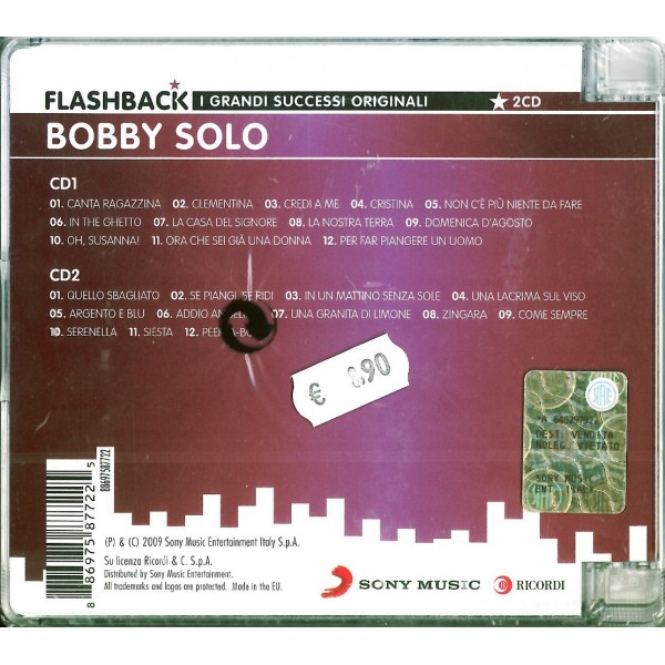 CD Bobby Solo - i grandi successi originali- doppio cd 886975877225